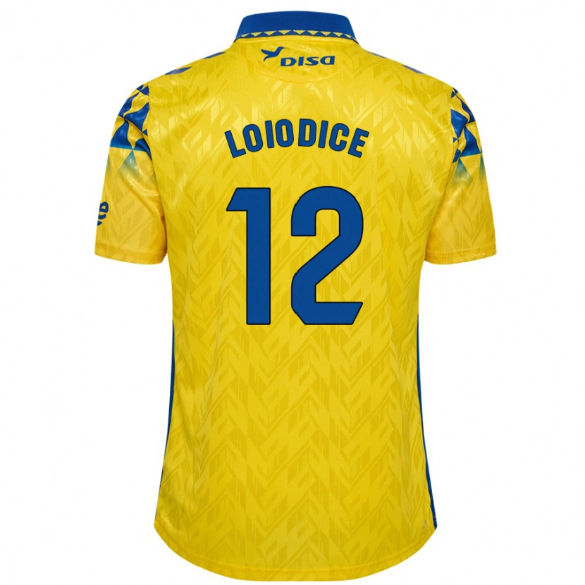 Danxen Mujer Camiseta Enzo Loiodice #12 Amarillo Azul 1ª Equipación 2024/25 La Camisa