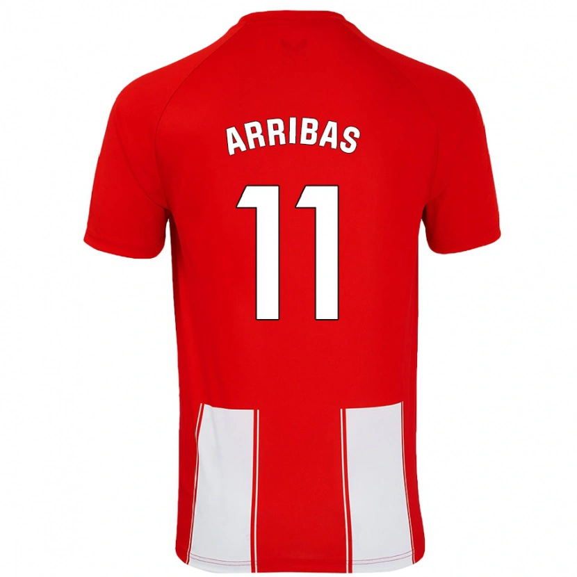 Danxen Mujer Camiseta Sergio Arribas #11 Rojo Blanco 1ª Equipación 2024/25 La Camisa