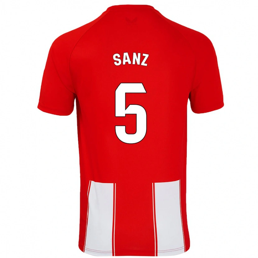 Danxen Mujer Camiseta Paco Sanz #5 Rojo Blanco 1ª Equipación 2024/25 La Camisa