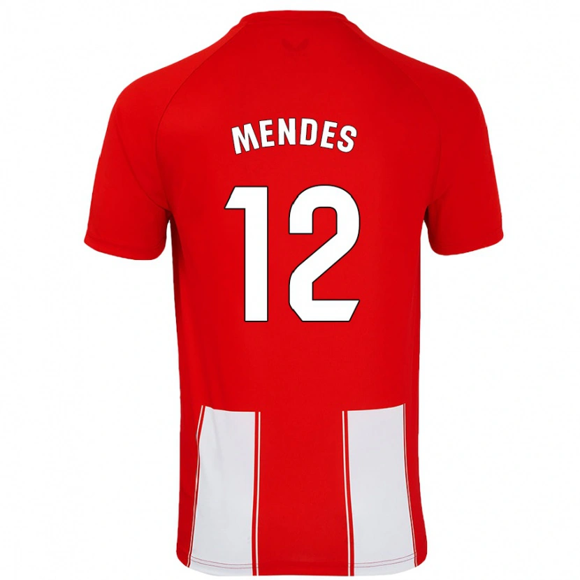 Danxen Mujer Camiseta Alex Mendes #12 Rojo Blanco 1ª Equipación 2024/25 La Camisa