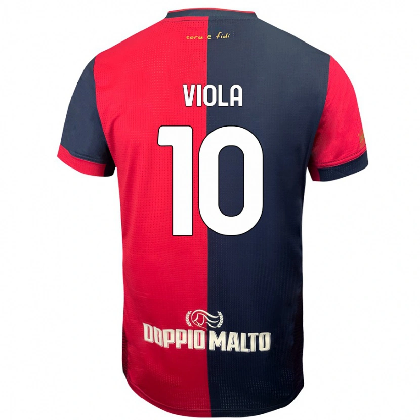 Danxen Mujer Camiseta Nicolas Viola #10 Rojo Azul Más Oscuro 1ª Equipación 2024/25 La Camisa