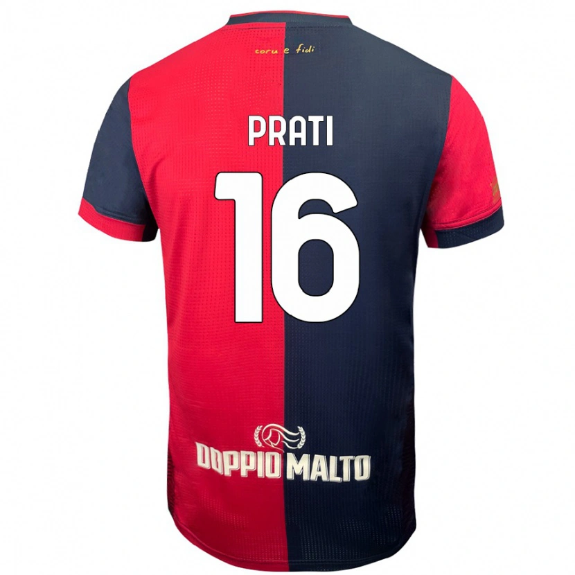 Danxen Mujer Camiseta Matteo Prati #16 Rojo Azul Más Oscuro 1ª Equipación 2024/25 La Camisa