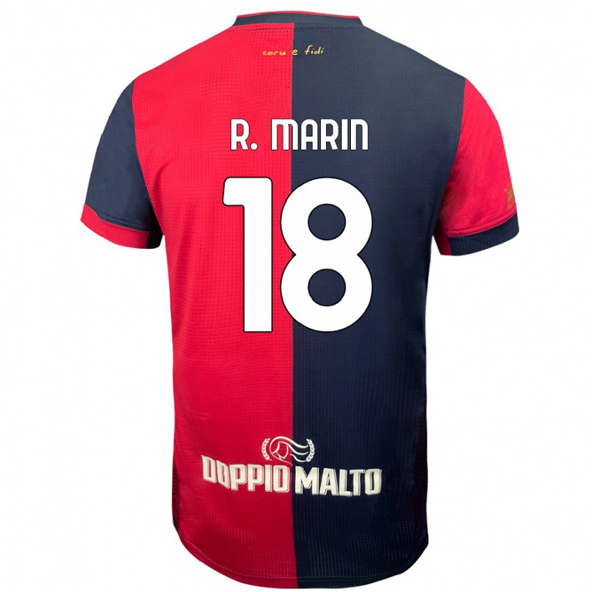 Danxen Mujer Camiseta Răzvan Marin #18 Rojo Azul Más Oscuro 1ª Equipación 2024/25 La Camisa