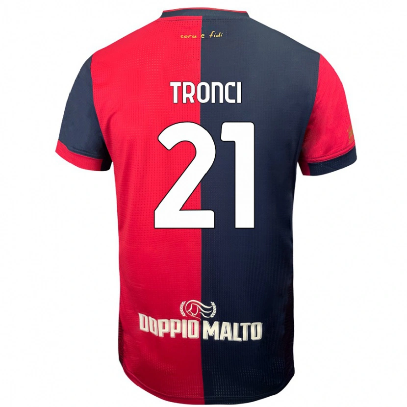 Danxen Mujer Camiseta Luca Tronci #21 Rojo Azul Más Oscuro 1ª Equipación 2024/25 La Camisa