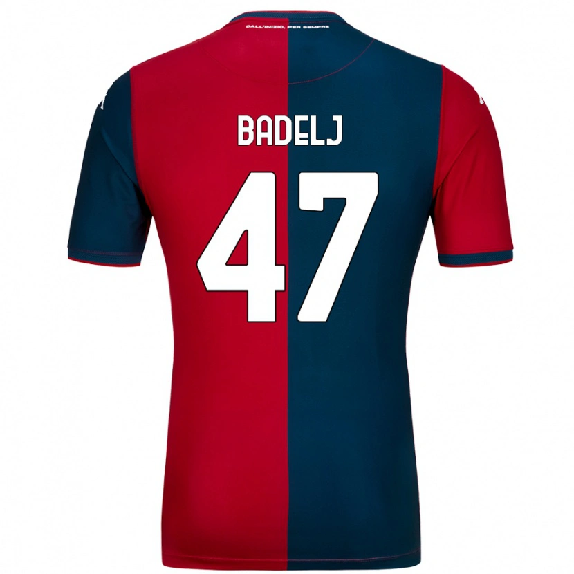 Danxen Mujer Camiseta Milan Badelj #47 Rojo Azul Oscuro 1ª Equipación 2024/25 La Camisa