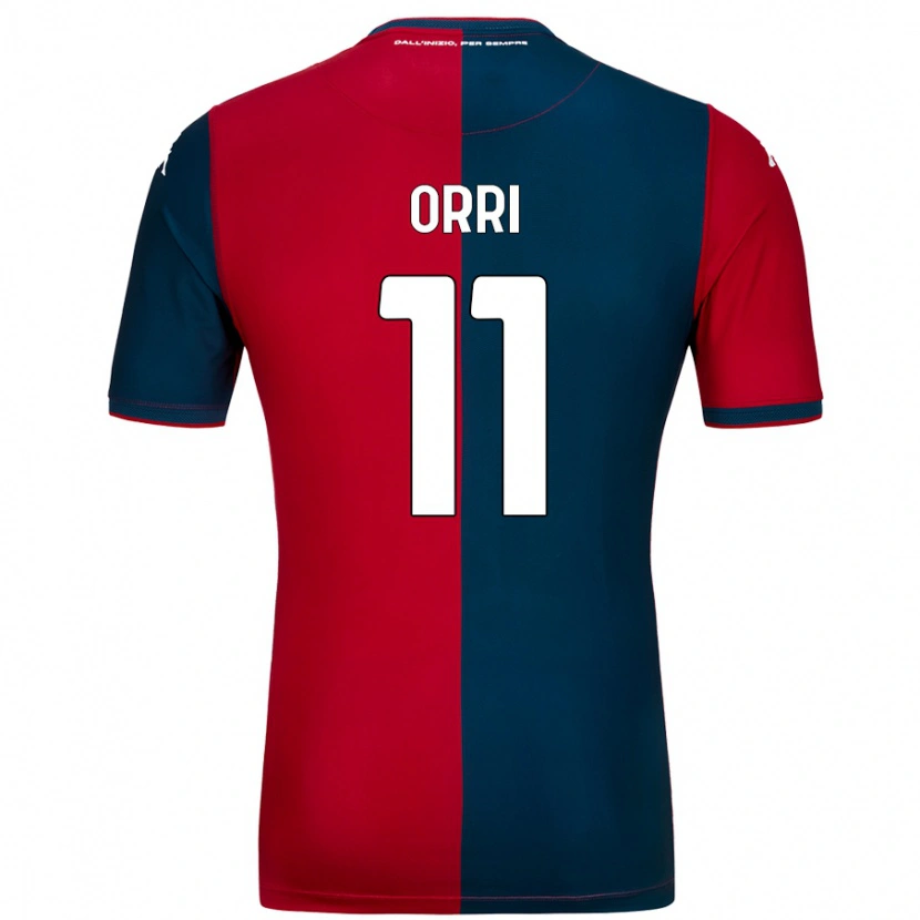 Danxen Mujer Camiseta Ágúst Orri Thorsteinsson #11 Rojo Azul Oscuro 1ª Equipación 2024/25 La Camisa