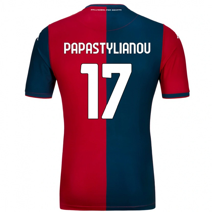 Danxen Mujer Camiseta Lysandros Andreas Papastylianou #17 Rojo Azul Oscuro 1ª Equipación 2024/25 La Camisa