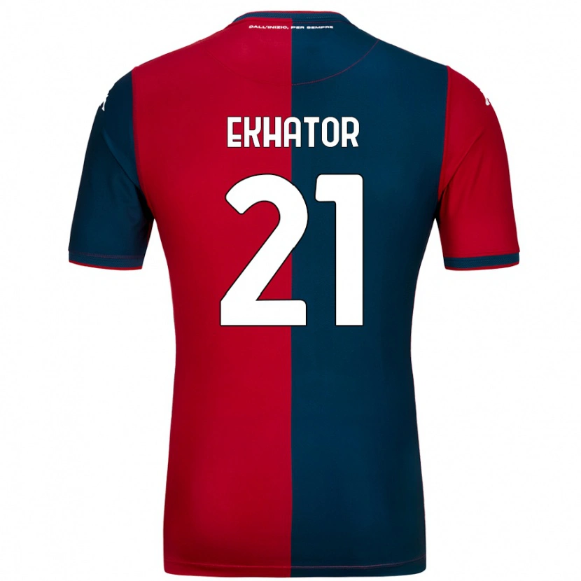 Danxen Mujer Camiseta Jeff Ekhator #21 Rojo Azul Oscuro 1ª Equipación 2024/25 La Camisa