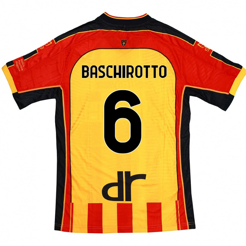 Danxen Mujer Camiseta Federico Baschirotto #6 Amarillo Rojo 1ª Equipación 2024/25 La Camisa