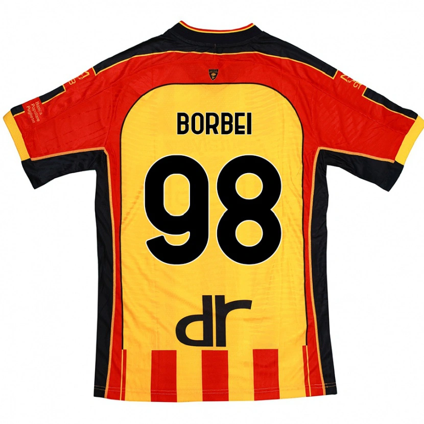 Danxen Mujer Camiseta Alexandru Borbei #98 Amarillo Rojo 1ª Equipación 2024/25 La Camisa