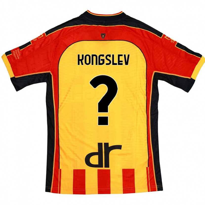 Danxen Mujer Camiseta Frederik Kongslev #0 Amarillo Rojo 1ª Equipación 2024/25 La Camisa