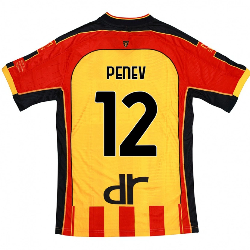 Danxen Mujer Camiseta Plamen Penev #12 Amarillo Rojo 1ª Equipación 2024/25 La Camisa