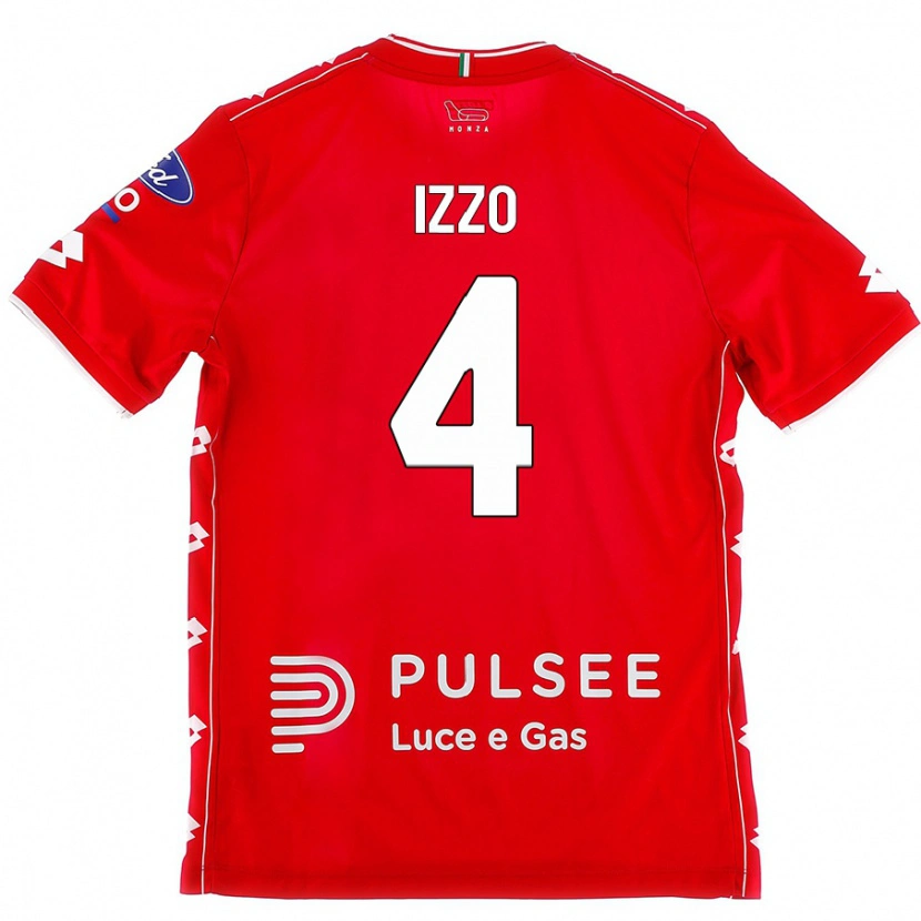 Danxen Mujer Camiseta Armando Izzo #4 Rojo Blanco 1ª Equipación 2024/25 La Camisa