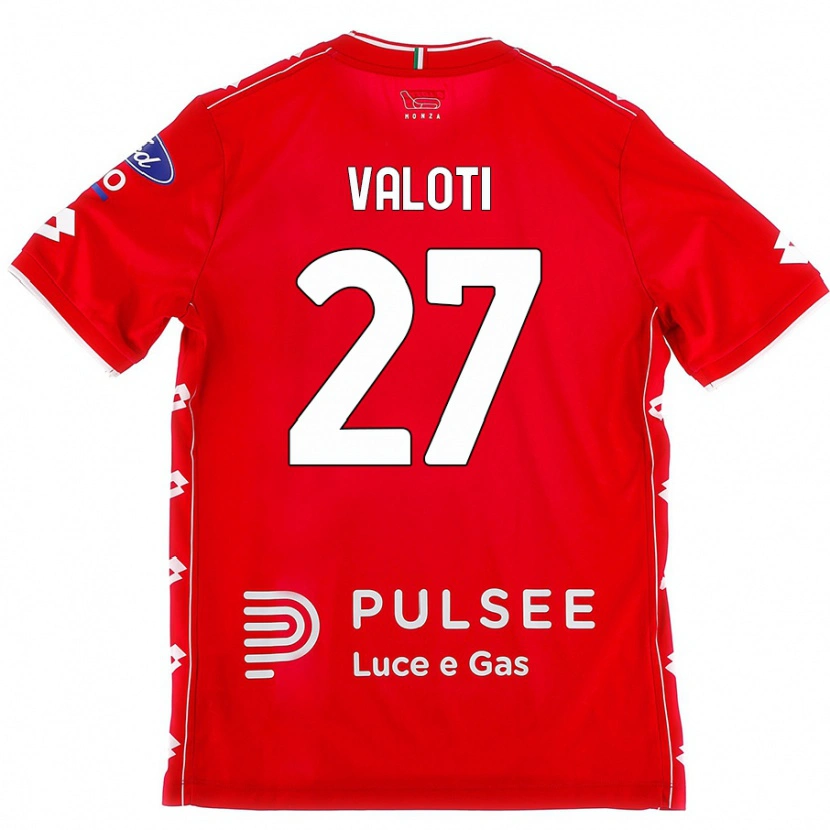 Danxen Mujer Camiseta Mattia Valoti #27 Rojo Blanco 1ª Equipación 2024/25 La Camisa