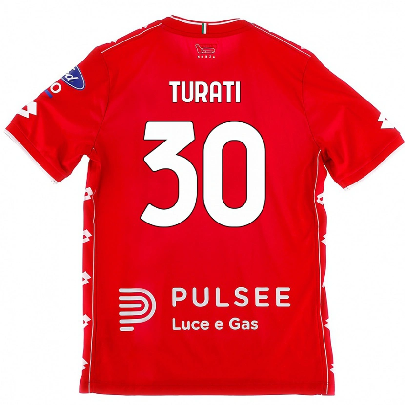 Danxen Mujer Camiseta Stefano Turati #30 Rojo Blanco 1ª Equipación 2024/25 La Camisa