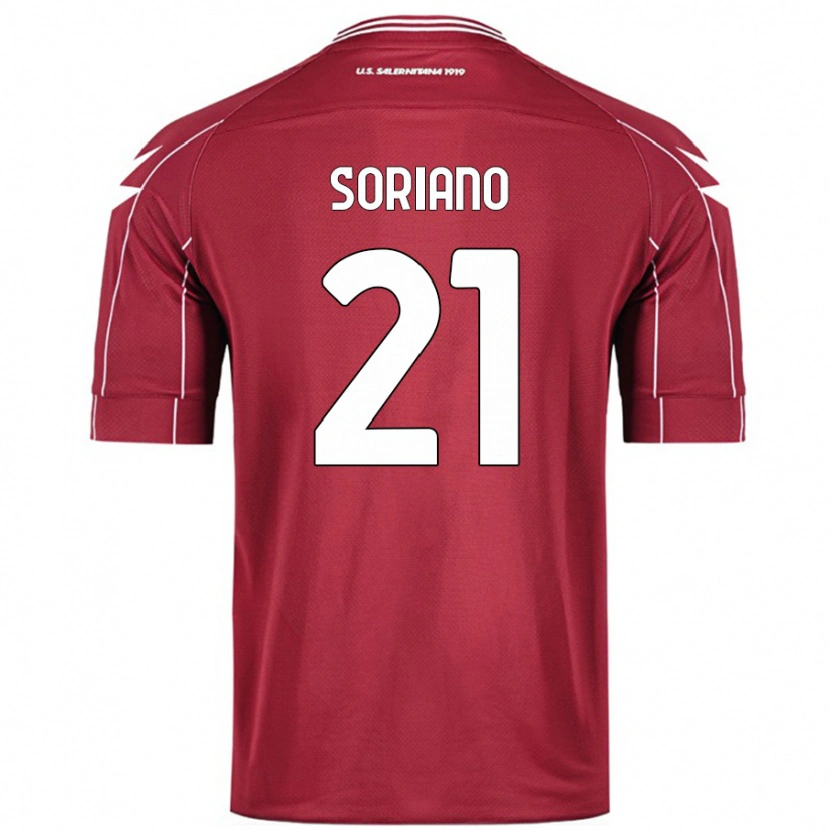Danxen Mujer Camiseta Roberto Soriano #21 Borgoña 1ª Equipación 2024/25 La Camisa