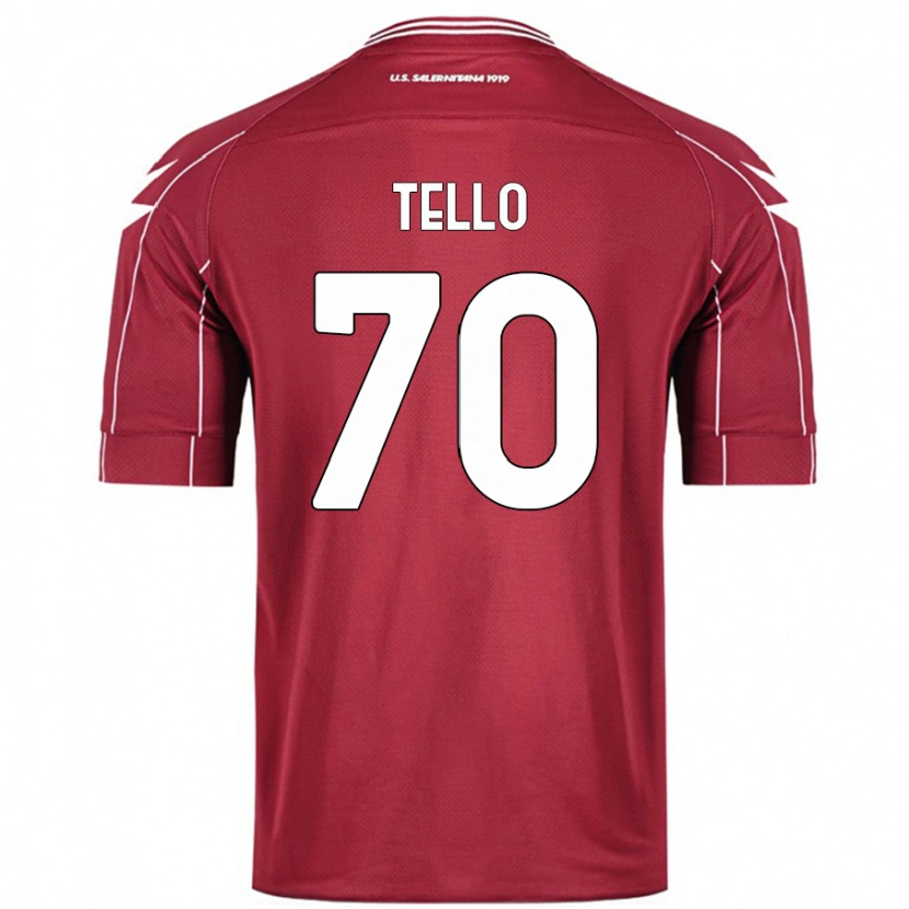 Danxen Mujer Camiseta Andrés Tello #70 Borgoña 1ª Equipación 2024/25 La Camisa