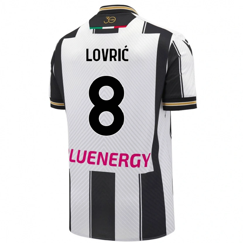Danxen Mujer Camiseta Sandi Lovrić #8 Blanco Negro 1ª Equipación 2024/25 La Camisa