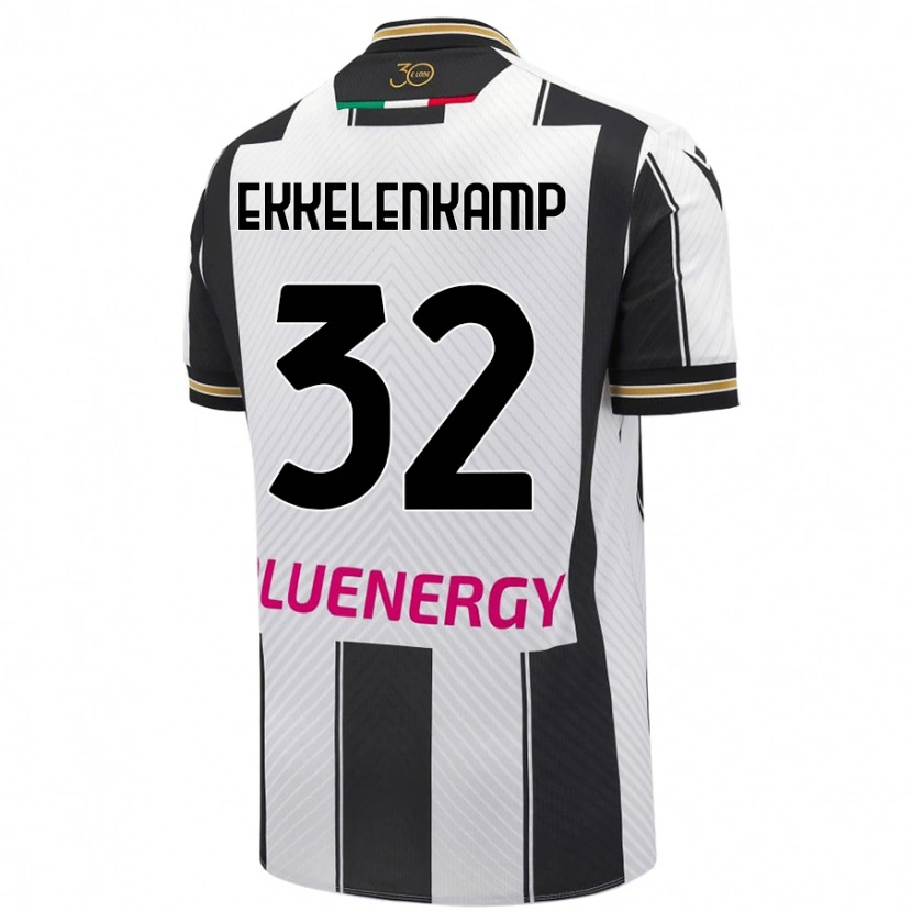 Danxen Mujer Camiseta Jurgen Ekkelenkamp #32 Blanco Negro 1ª Equipación 2024/25 La Camisa