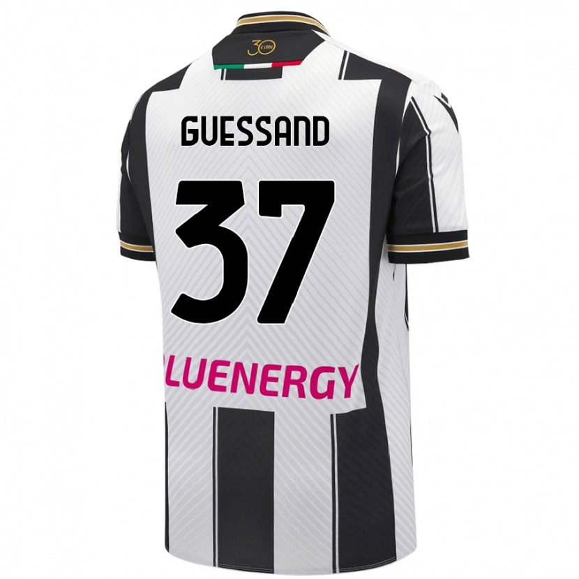 Danxen Mujer Camiseta Axel Guessand #37 Blanco Negro 1ª Equipación 2024/25 La Camisa