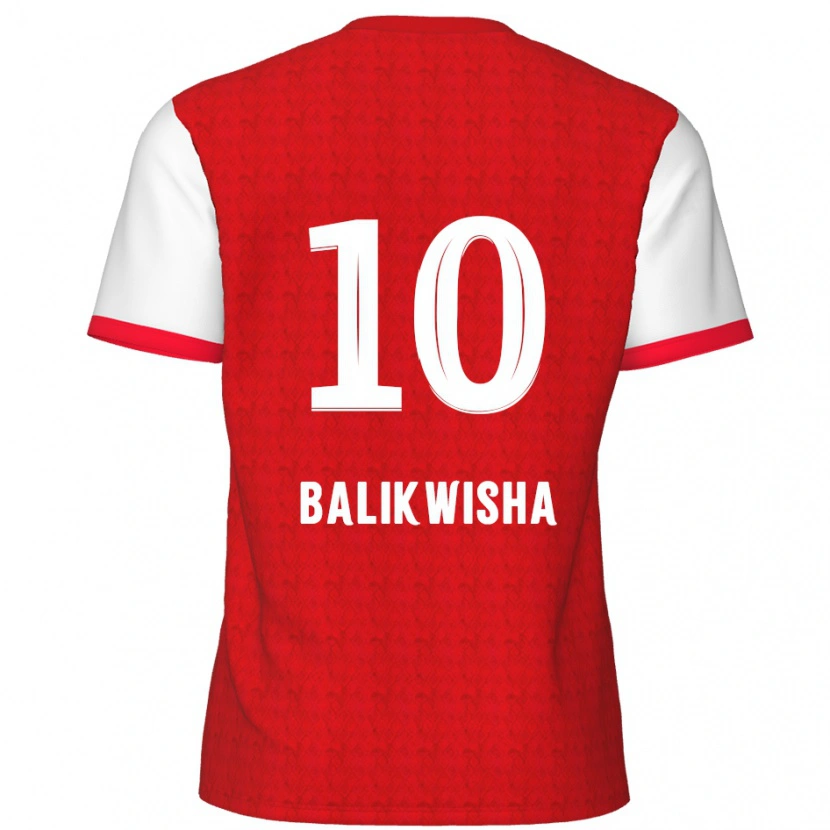 Danxen Mujer Camiseta Michel-Ange Balikwisha #10 Rojo Blanco 1ª Equipación 2024/25 La Camisa