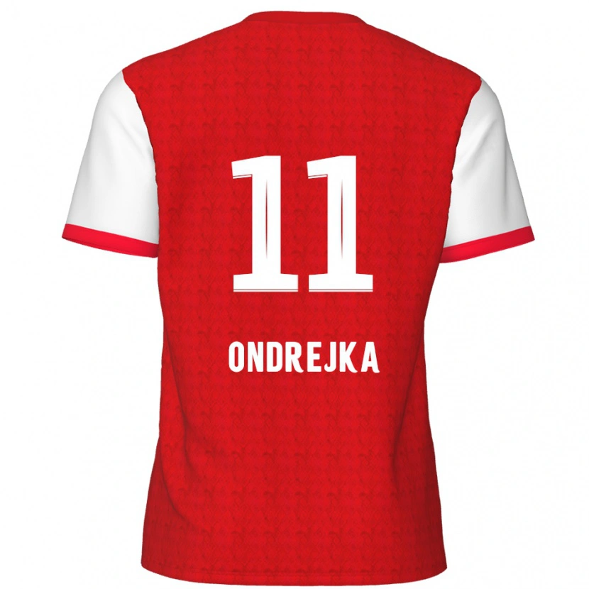 Danxen Mujer Camiseta Jacob Ondrejka #11 Rojo Blanco 1ª Equipación 2024/25 La Camisa