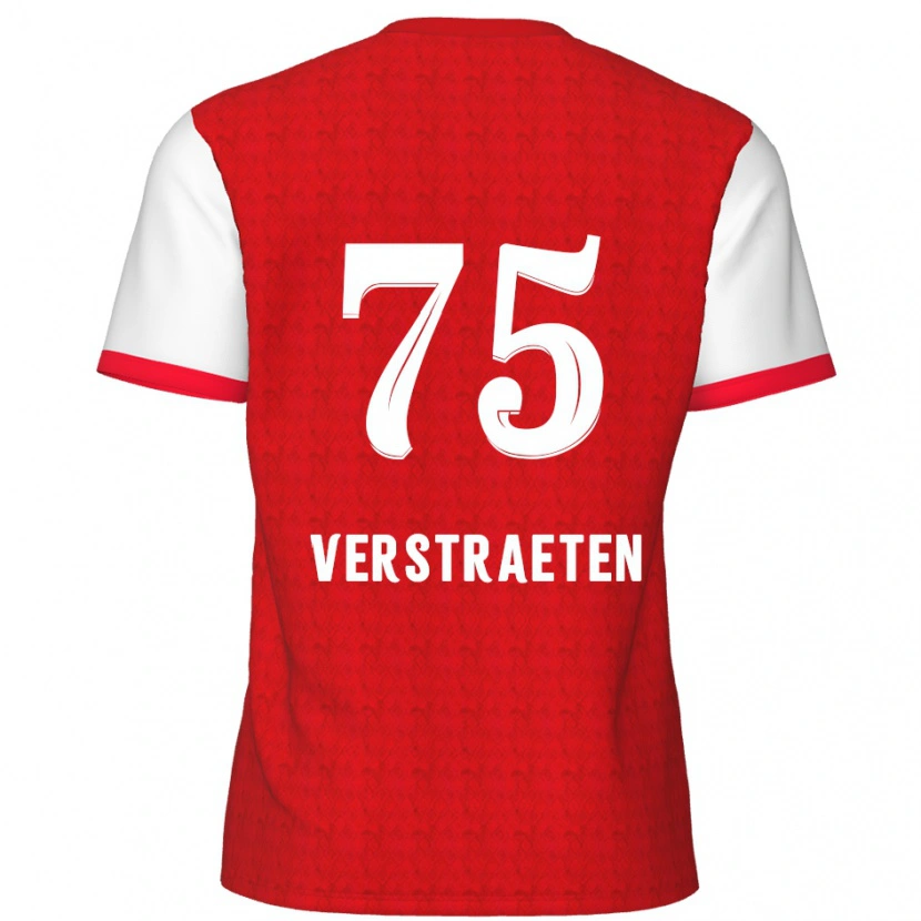 Danxen Mujer Camiseta Andreas Verstraeten #75 Rojo Blanco 1ª Equipación 2024/25 La Camisa