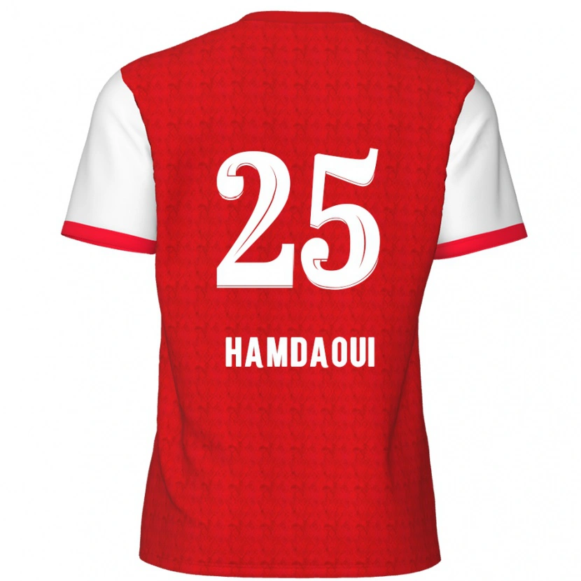 Danxen Mujer Camiseta Youssef Hamdaoui #25 Rojo Blanco 1ª Equipación 2024/25 La Camisa