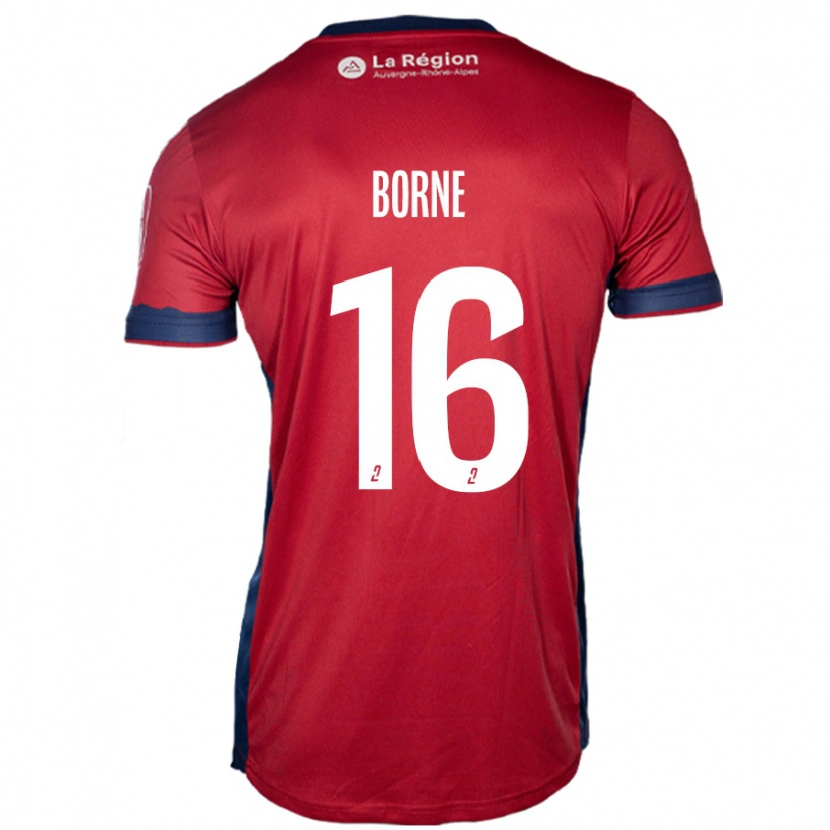Danxen Mujer Camiseta Théo Borne #16 Borgoña Claro 1ª Equipación 2024/25 La Camisa