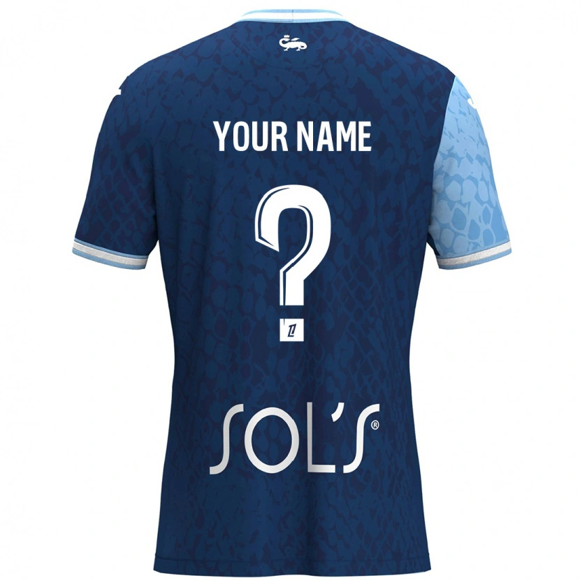 Danxen Mujer Camiseta Su Nombre #0 Azul Cielo Azul Oscuro 1ª Equipación 2024/25 La Camisa