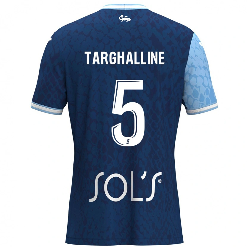 Danxen Mujer Camiseta Oussama Targhalline #5 Azul Cielo Azul Oscuro 1ª Equipación 2024/25 La Camisa