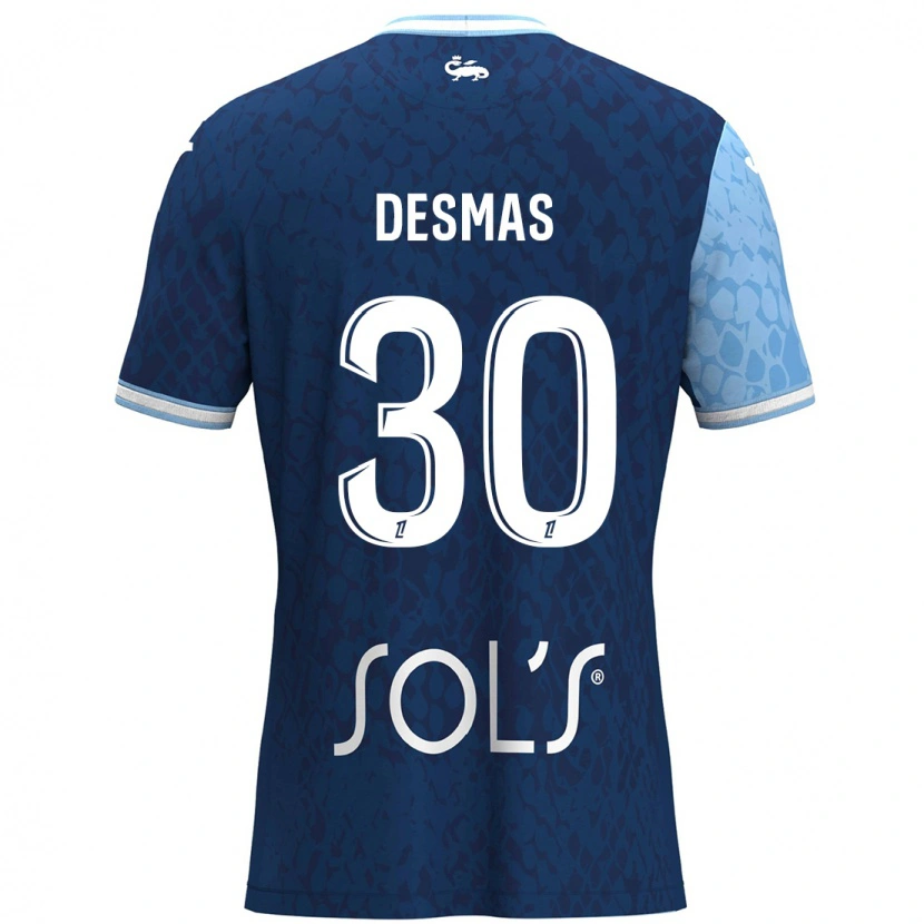 Danxen Mujer Camiseta Arthur Desmas #30 Azul Cielo Azul Oscuro 1ª Equipación 2024/25 La Camisa