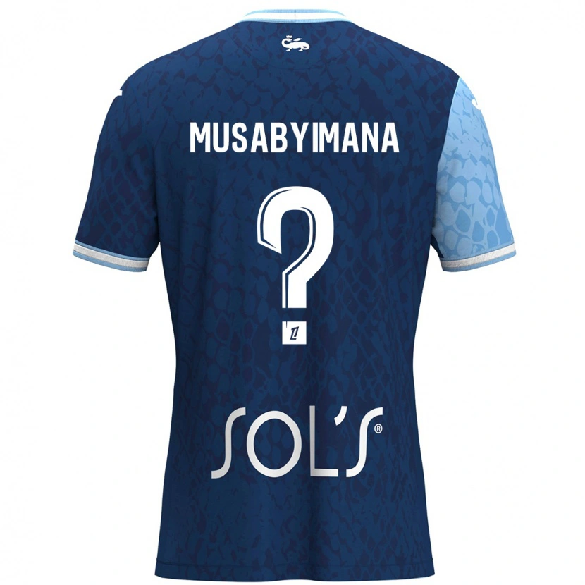 Danxen Mujer Camiseta Thierry Musabyimana #0 Azul Cielo Azul Oscuro 1ª Equipación 2024/25 La Camisa
