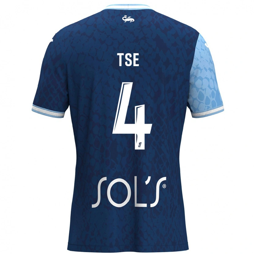 Danxen Mujer Camiseta Élisabeth Tsé #4 Azul Cielo Azul Oscuro 1ª Equipación 2024/25 La Camisa