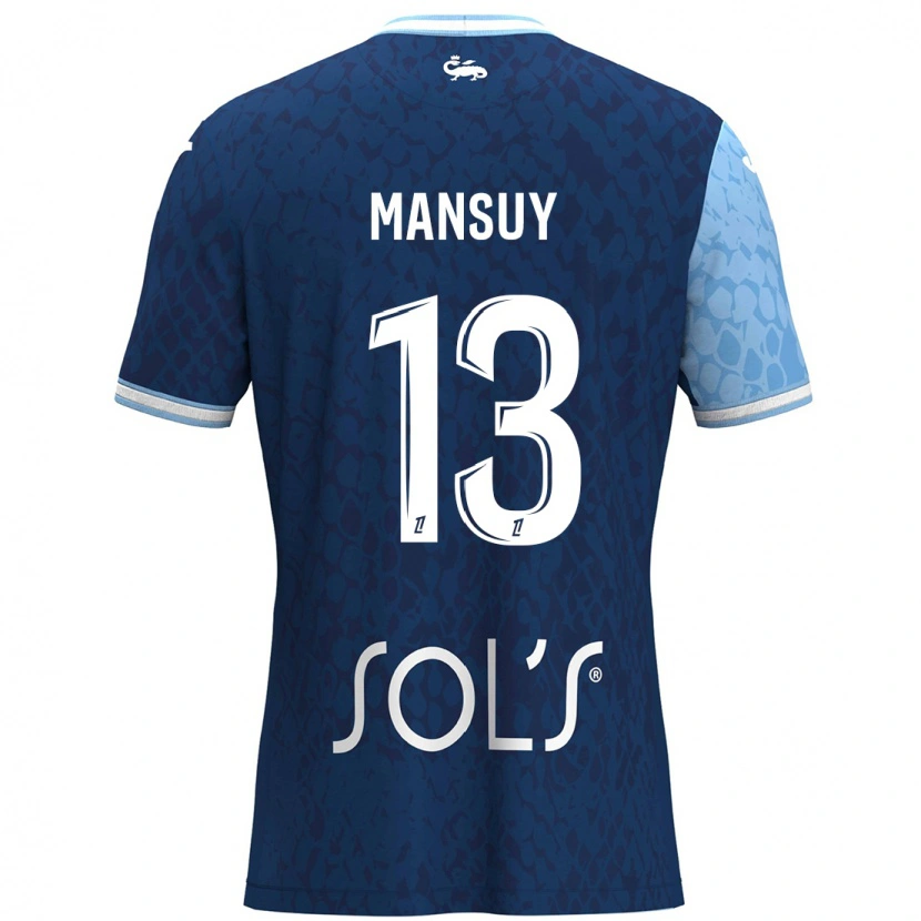 Danxen Mujer Camiseta Héloïse Mansuy #13 Azul Cielo Azul Oscuro 1ª Equipación 2024/25 La Camisa