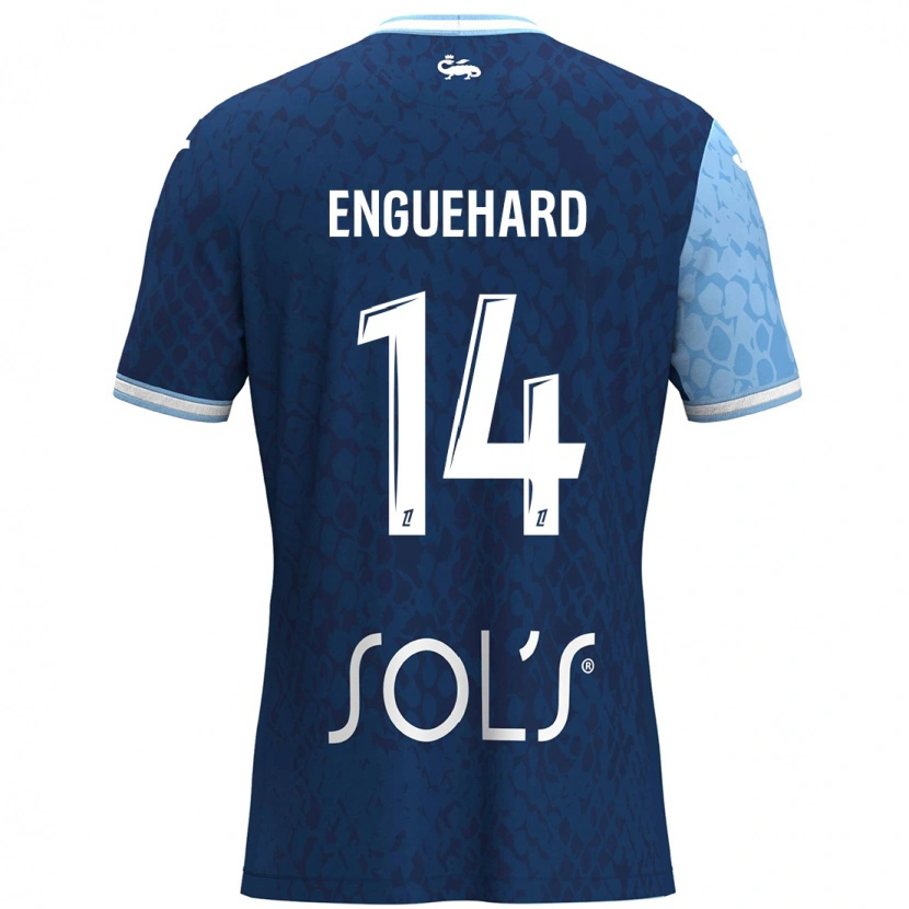 Danxen Mujer Camiseta Romane Enguehard #14 Azul Cielo Azul Oscuro 1ª Equipación 2024/25 La Camisa