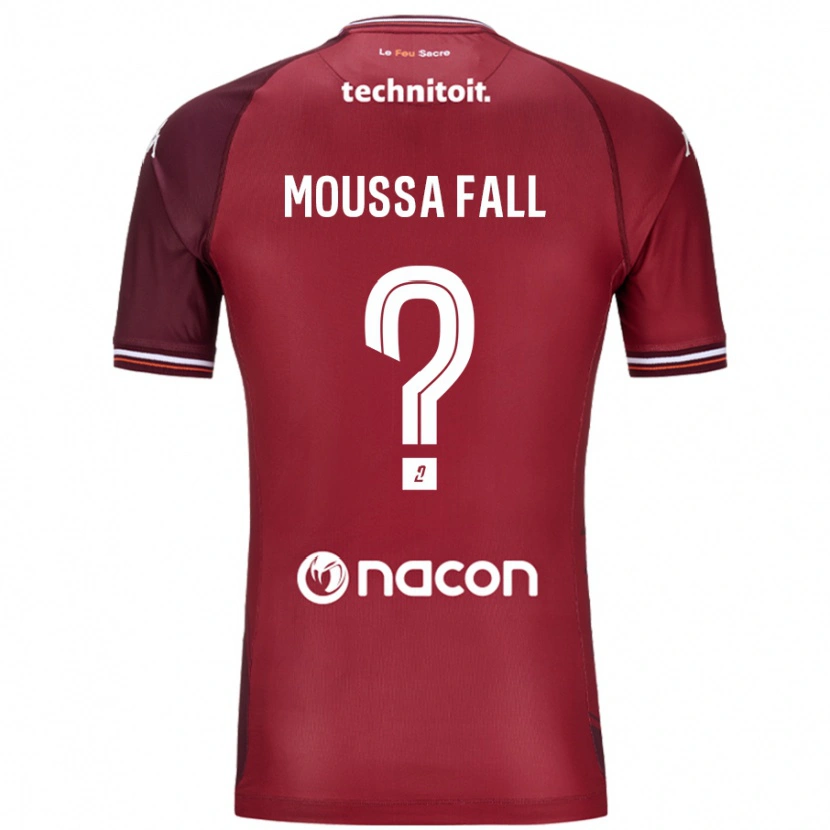 Danxen Mujer Camiseta Pape Moussa Fall #0 Rojo Granata 1ª Equipación 2024/25 La Camisa
