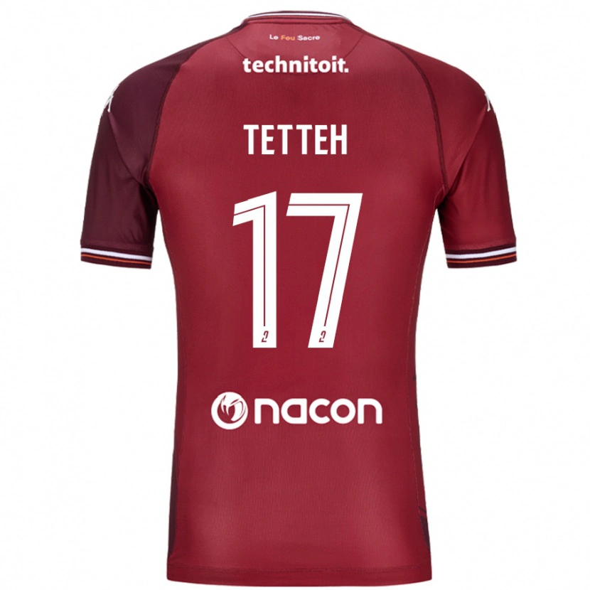 Danxen Mujer Camiseta Benjamin Tetteh #17 Rojo Granata 1ª Equipación 2024/25 La Camisa