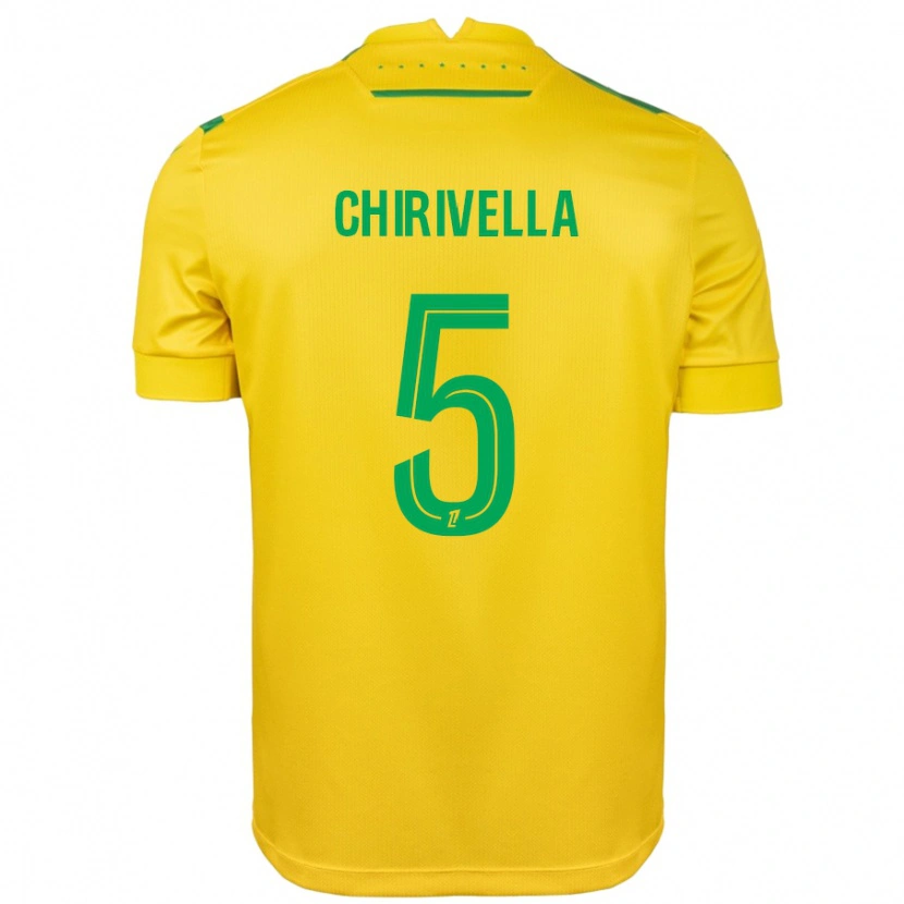 Danxen Mujer Camiseta Pedro Chirivella #5 Amarillo Verde 1ª Equipación 2024/25 La Camisa