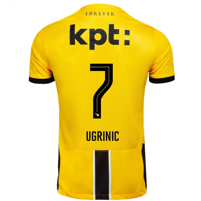 Danxen Mujer Camiseta Filip Ugrinic #7 Amarillo Negro 1ª Equipación 2024/25 La Camisa