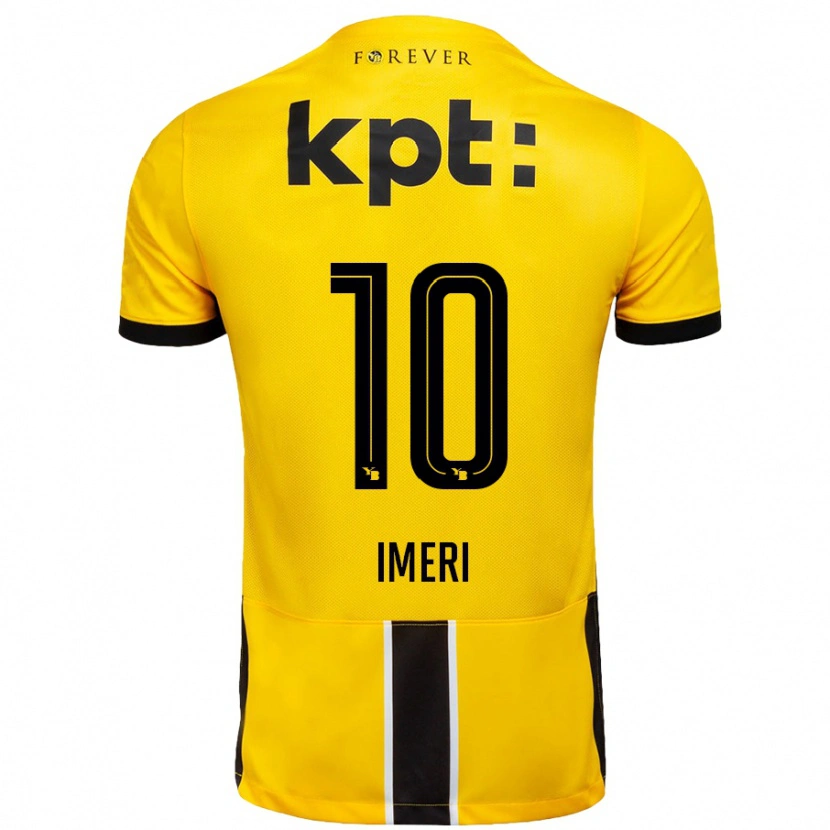 Danxen Mujer Camiseta Kastriot Imeri #10 Amarillo Negro 1ª Equipación 2024/25 La Camisa