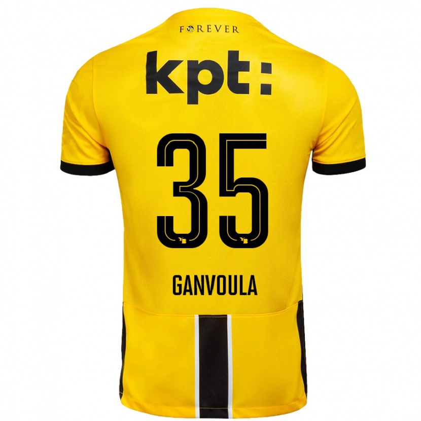 Danxen Mujer Camiseta Silvere Ganvoula #35 Amarillo Negro 1ª Equipación 2024/25 La Camisa
