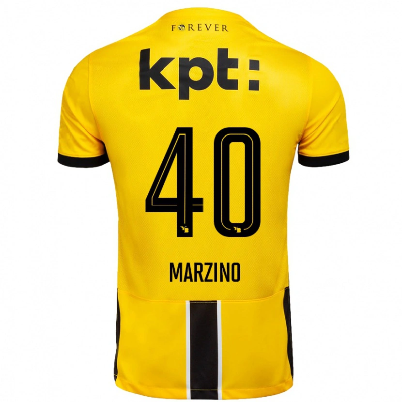 Danxen Mujer Camiseta Dario Marzino #40 Amarillo Negro 1ª Equipación 2024/25 La Camisa