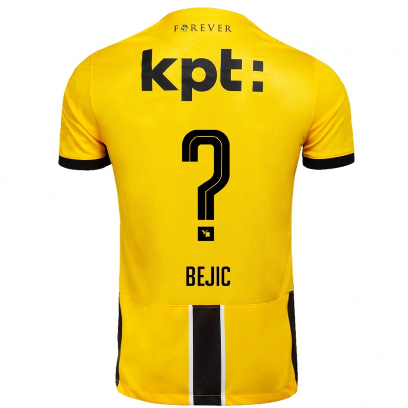 Danxen Mujer Camiseta Endrit Bejic #0 Amarillo Negro 1ª Equipación 2024/25 La Camisa