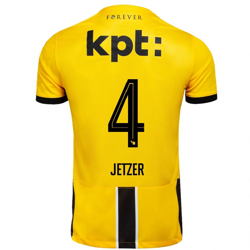 Danxen Mujer Camiseta Lorin Jetzer #4 Amarillo Negro 1ª Equipación 2024/25 La Camisa