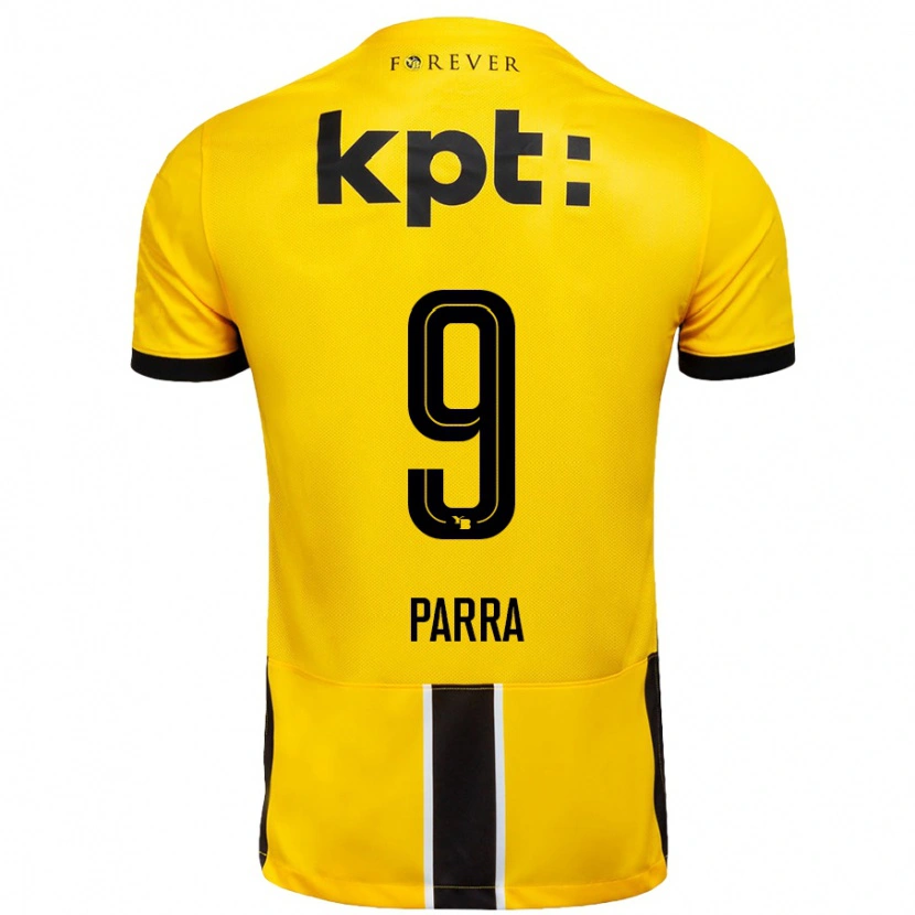 Danxen Mujer Camiseta Hugo Parra #9 Amarillo Negro 1ª Equipación 2024/25 La Camisa