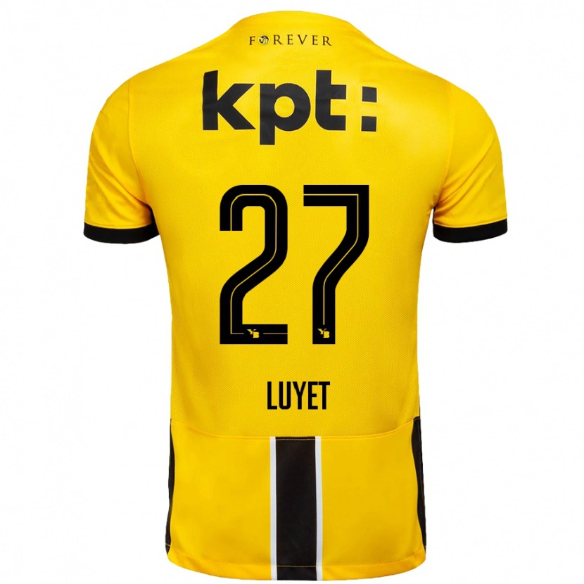 Danxen Mujer Camiseta Naomi Luyet #27 Amarillo Negro 1ª Equipación 2024/25 La Camisa