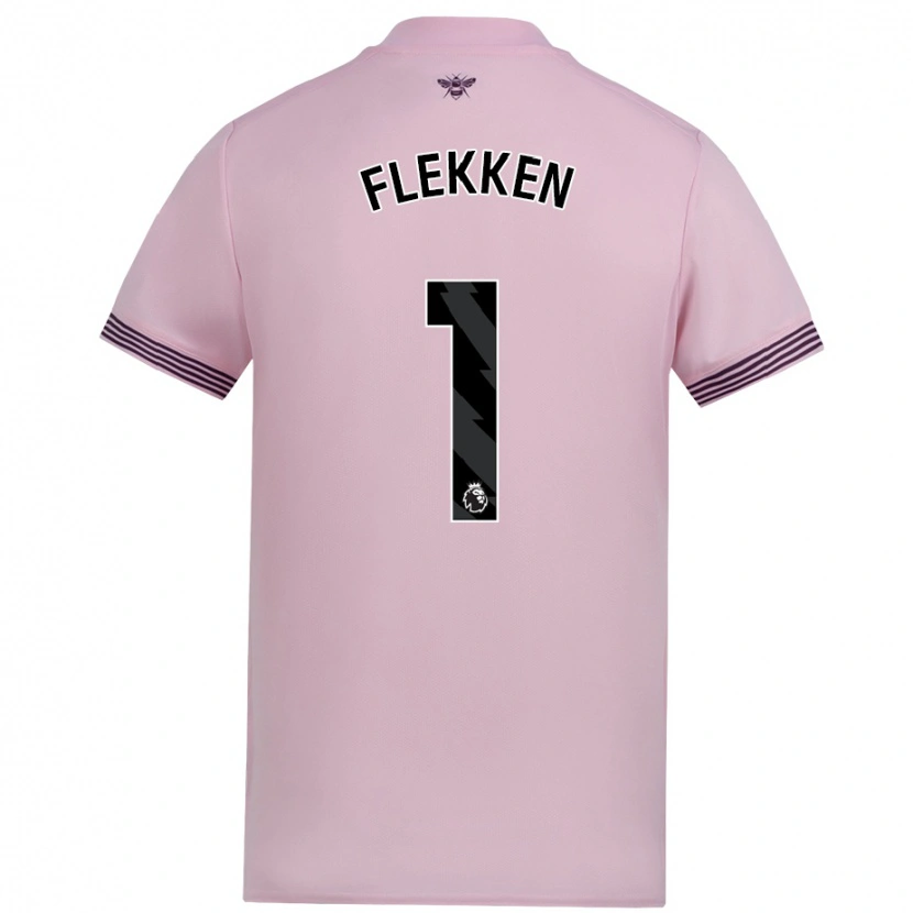 Danxen Mujer Camiseta Mark Flekken #1 Rosa 2ª Equipación 2024/25 La Camisa