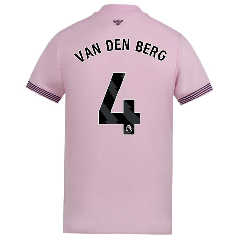 Danxen Mujer Camiseta Sepp Van Den Berg #4 Rosa 2ª Equipación 2024/25 La Camisa