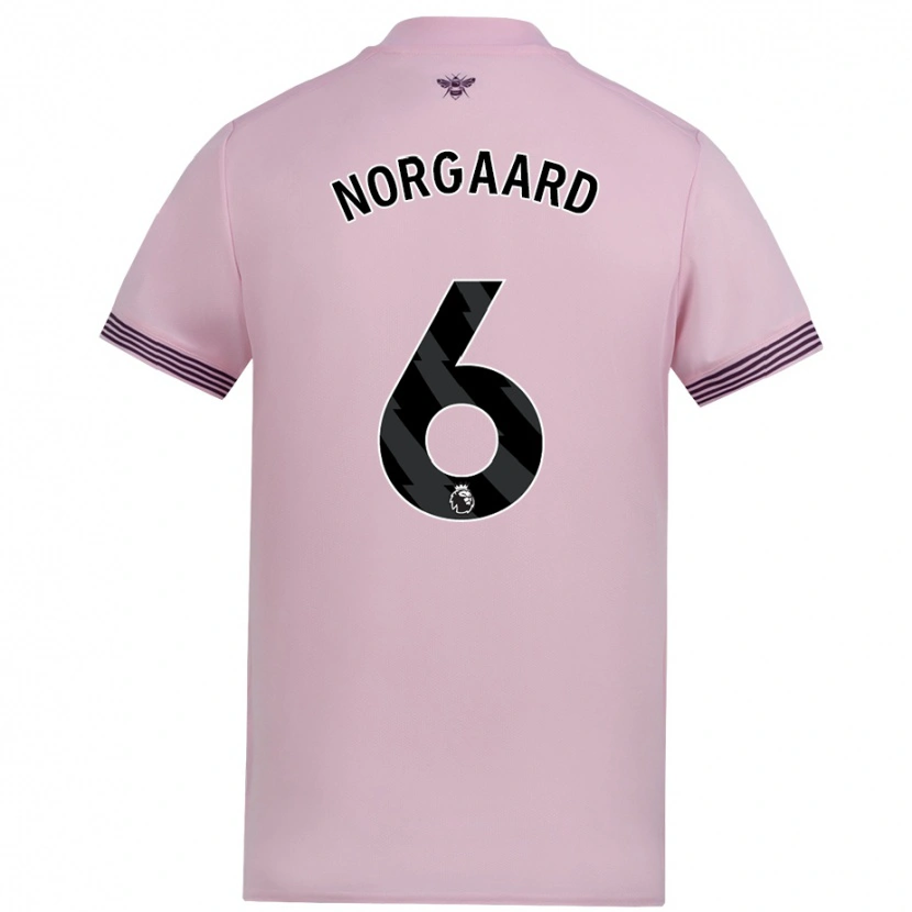 Danxen Mujer Camiseta Christian Nørgaard #6 Rosa 2ª Equipación 2024/25 La Camisa